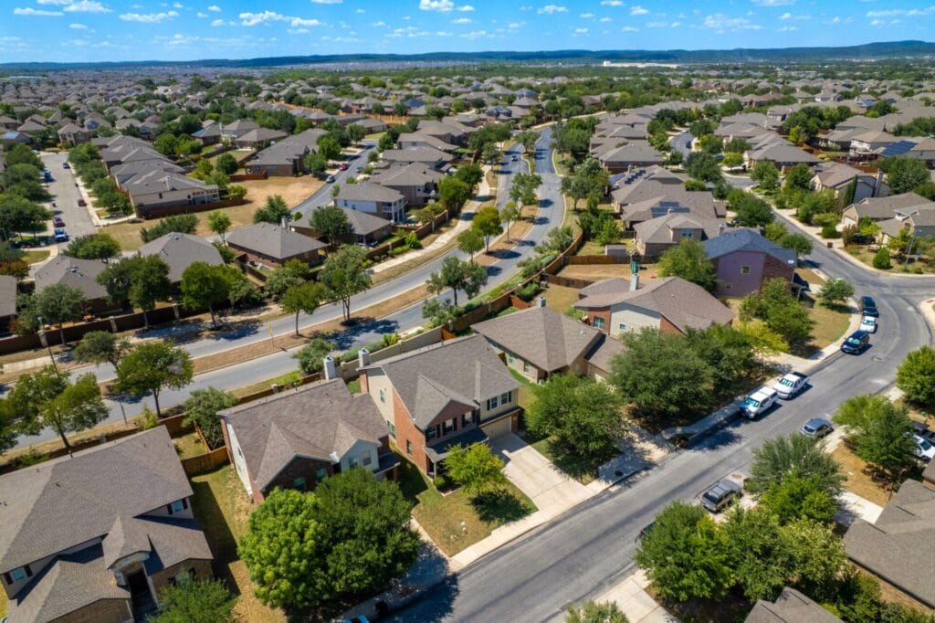 aerial view of subdivision