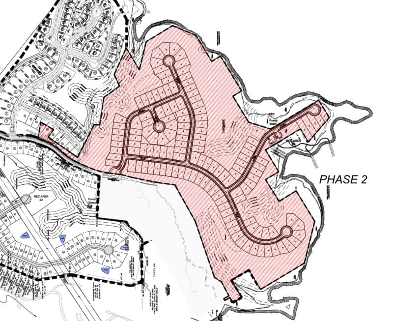 Development Costs Reduced Haselton Phase 2 lot delivery site plan outlining permitted lots and roadway design.