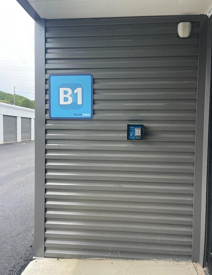 Lease-Up Underway Exterior photo of Huntsville Self-Storage, a completed five-building self-storage facility.
