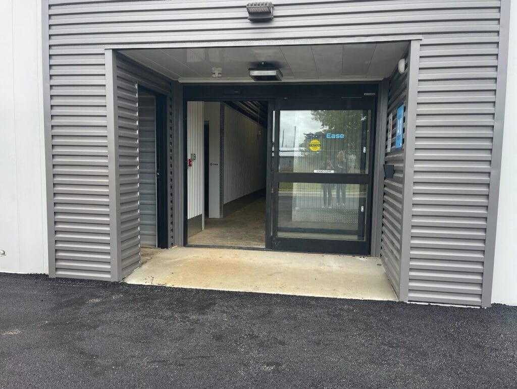 Lease-Up Underway Exterior photo of Huntsville Self-Storage, a completed five-building self-storage facility.