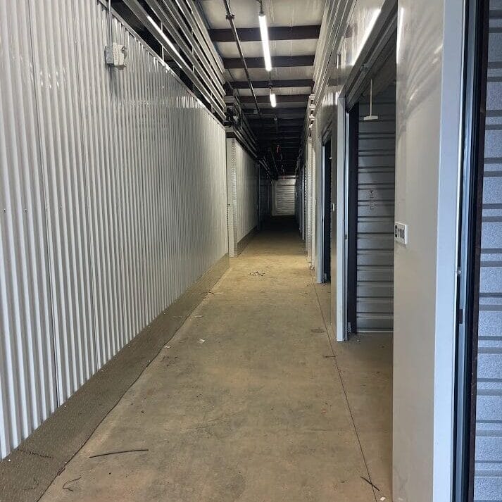 Interior photo of Huntsville Self-Storage, a completed five-building self-storage facility.
