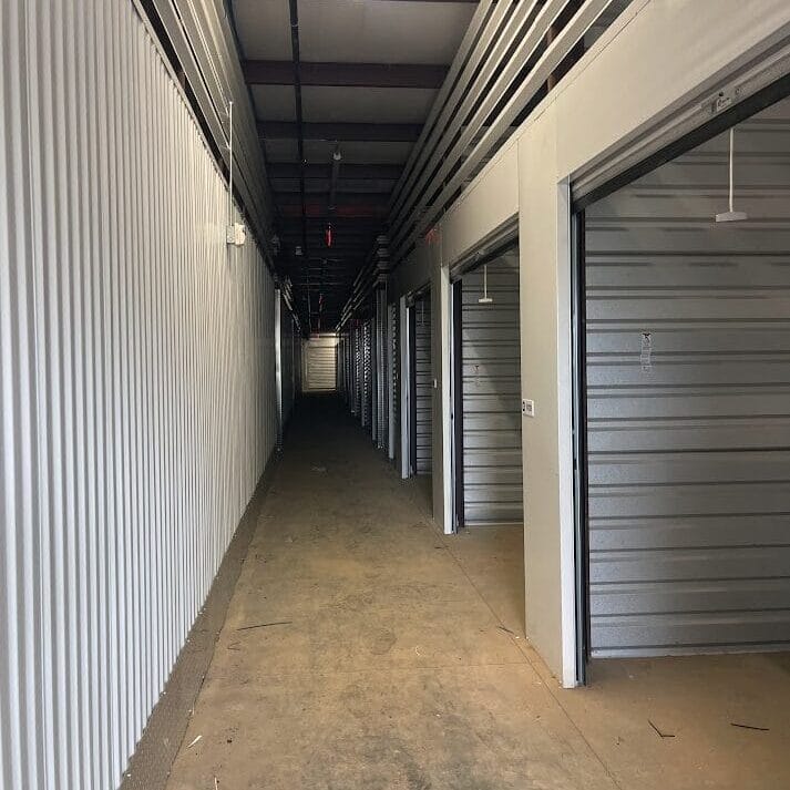 Interior photo of Huntsville Self-Storage, a completed five-building self-storage facility.