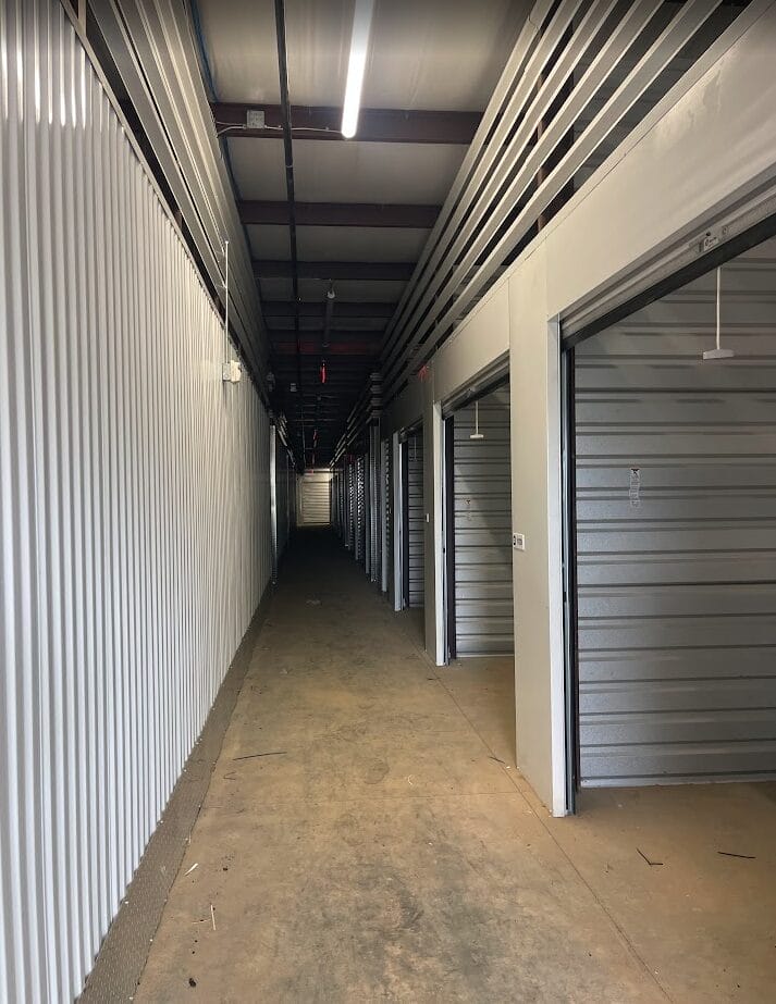 Interior photo of Huntsville Self-Storage, a completed five-building self-storage facility.