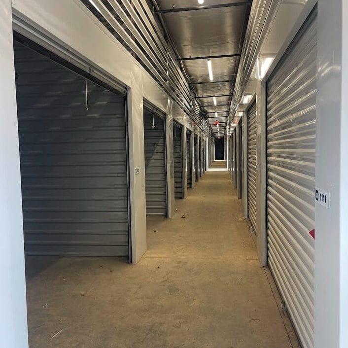 Interior photo of Huntsville Self-Storage, a completed five-building self-storage facility.