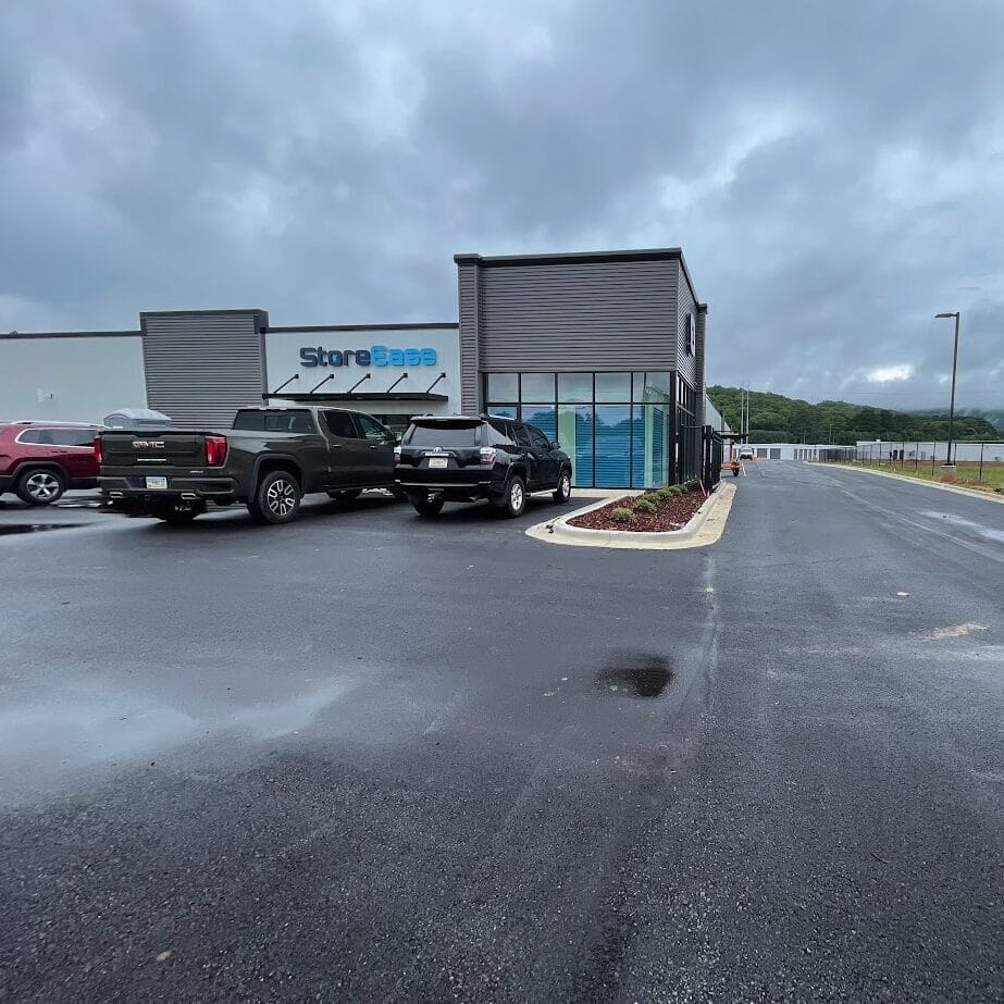 Exterior photo of Huntsville Self-Storage, a completed five-building self-storage facility.