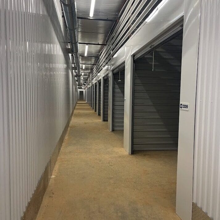 Interior photo of Huntsville Self-Storage, a completed five-building self-storage facility.