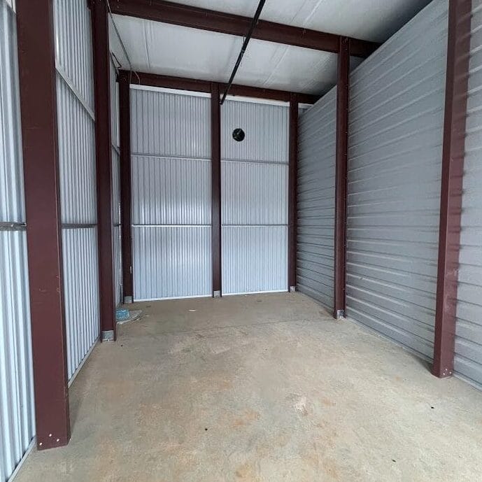 Interior photo of Huntsville Self-Storage, a completed five-building self-storage facility.