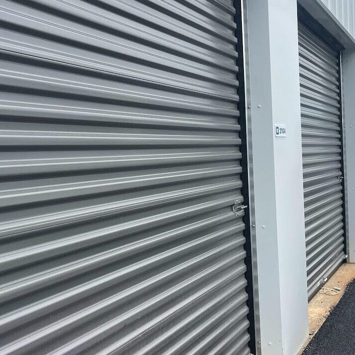 Exterior photo of Huntsville Self-Storage, a completed five-building self-storage facility.