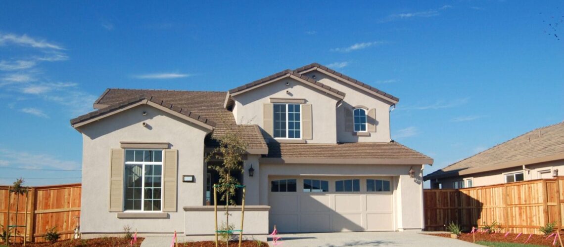 a single-family home with new landscaping