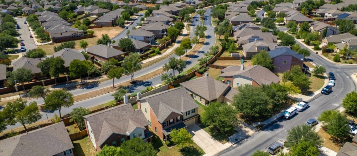 aerial view of subdivision